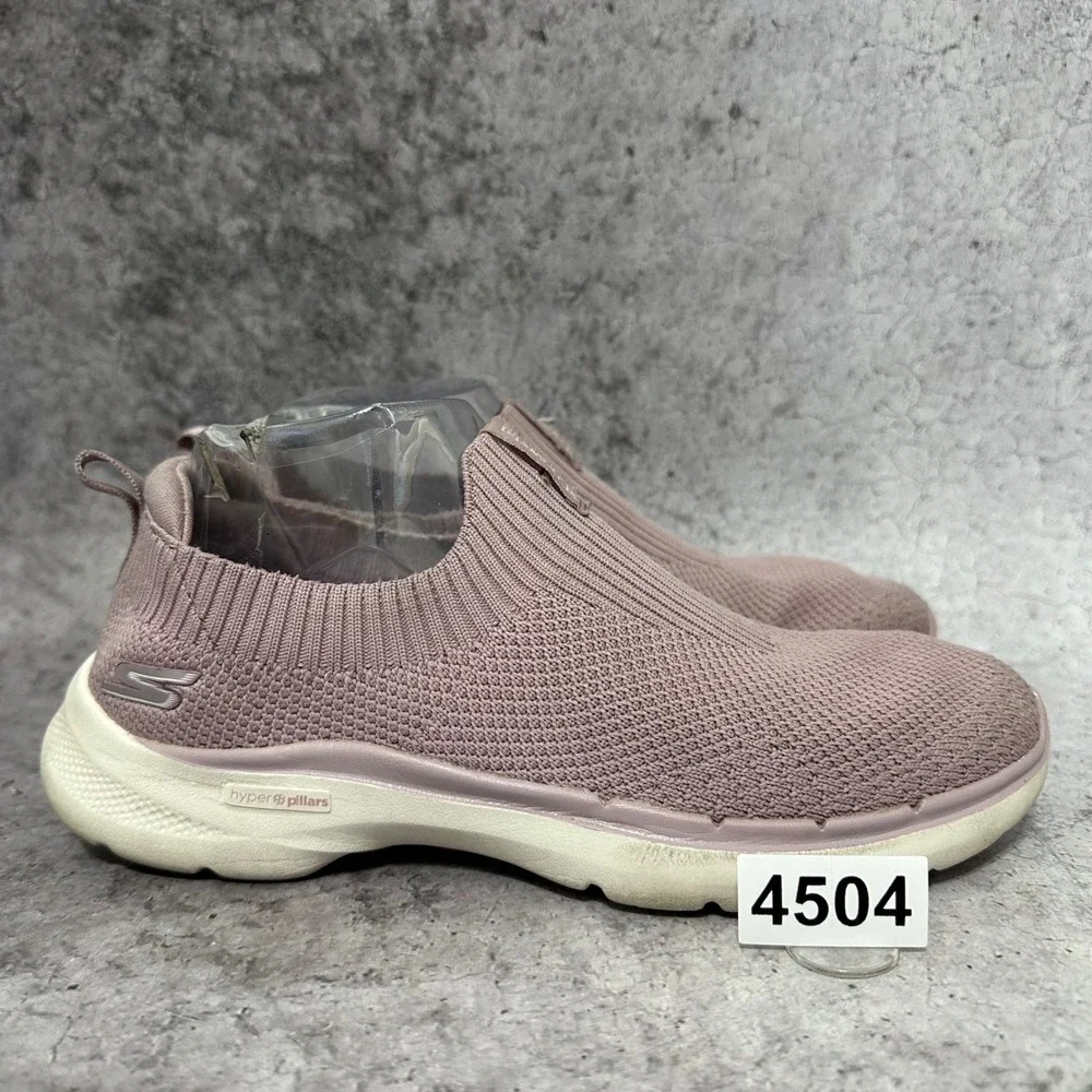 Skechers Go Walk 6 Slip On Sneakers Womens 8.5 Mauve Knit Hyper Pillars 124557